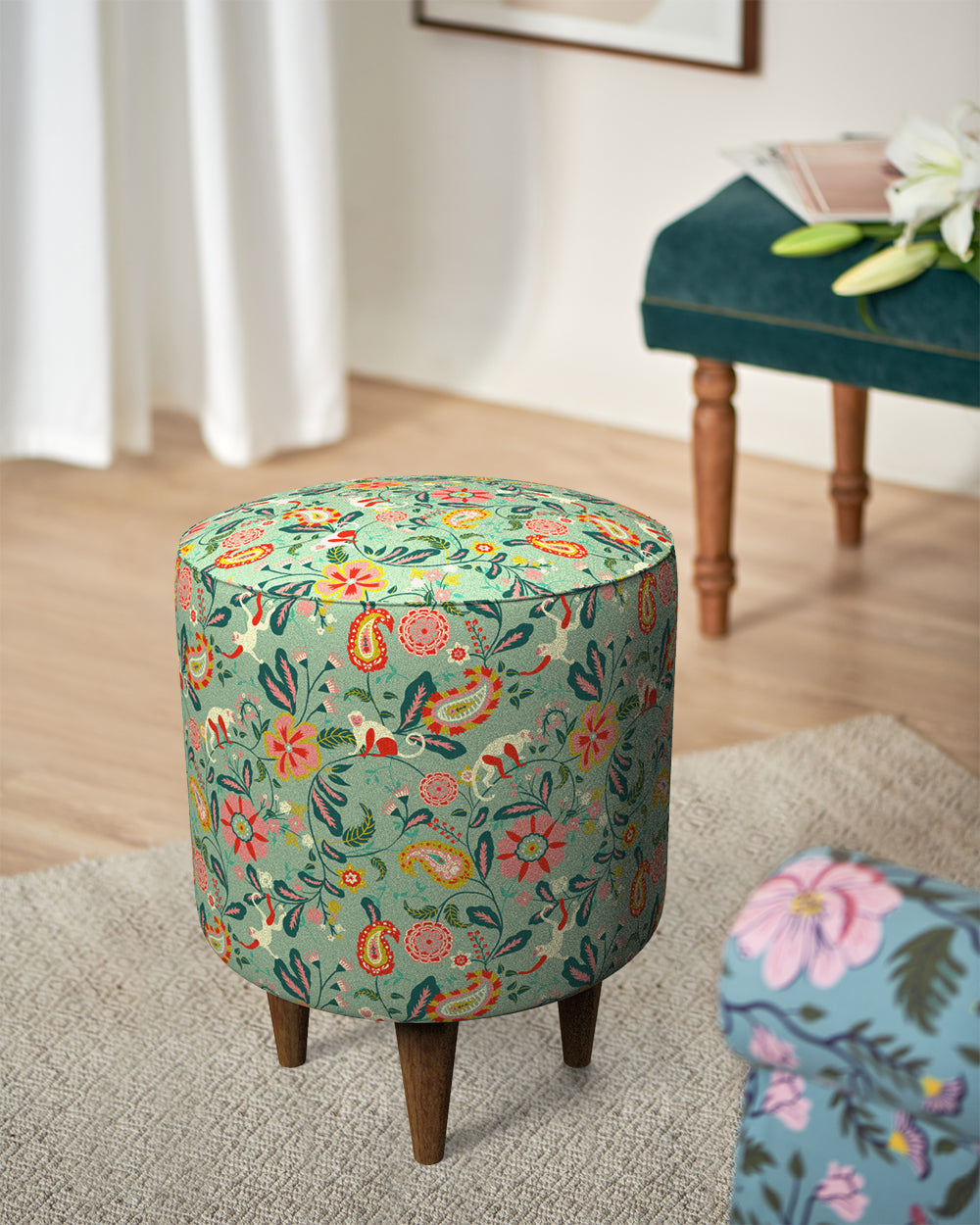 French Pouffe  - Indian Summer