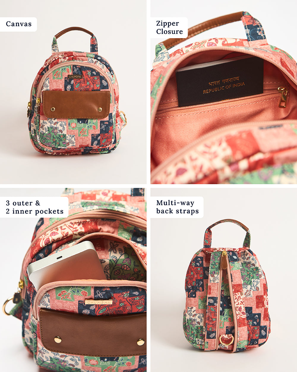 Raasta Mini Backpack - Batik Patch-print | Digital Nomad