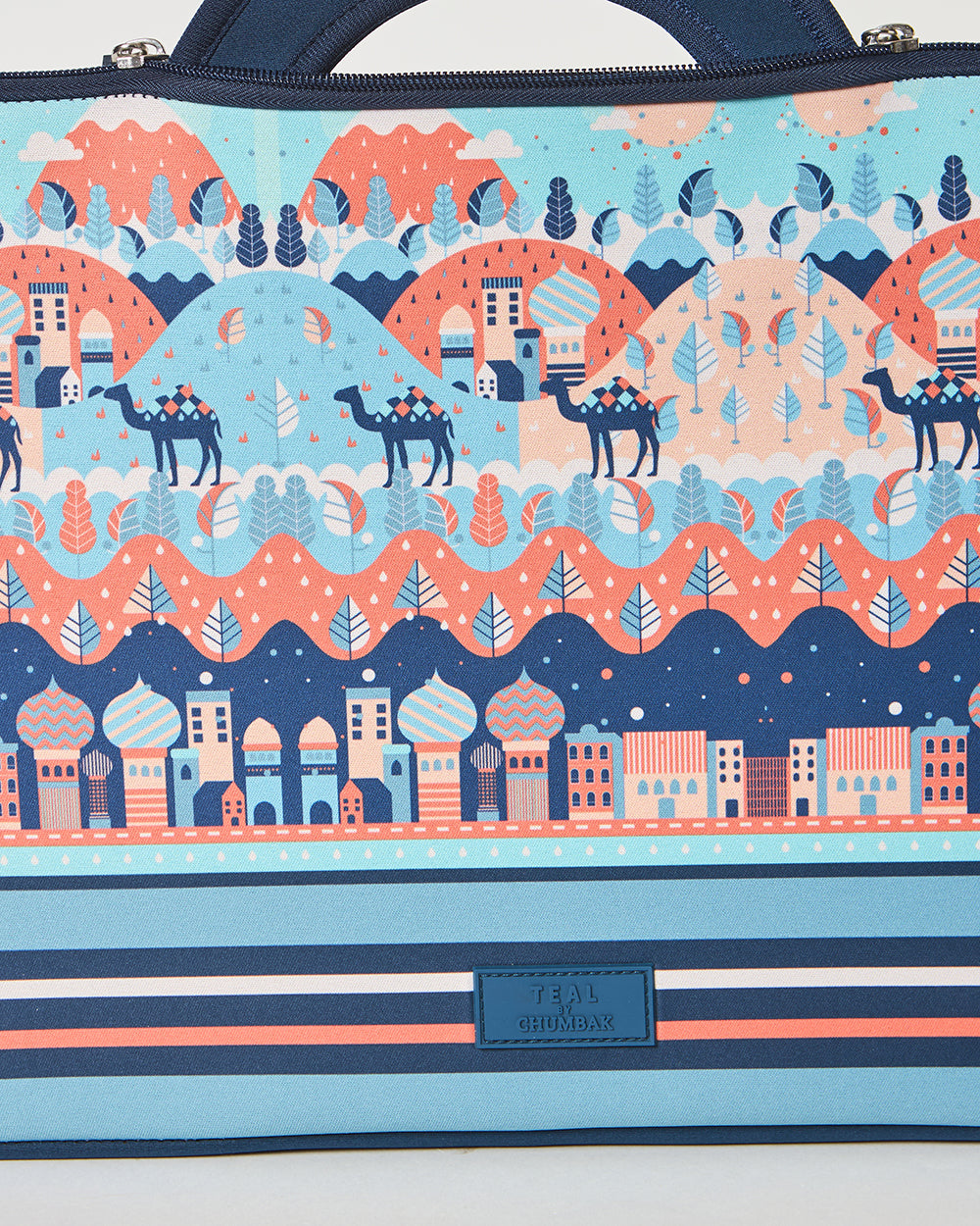 Teal by Chumbak Desert Caravan Laptop Sleeve, 15"