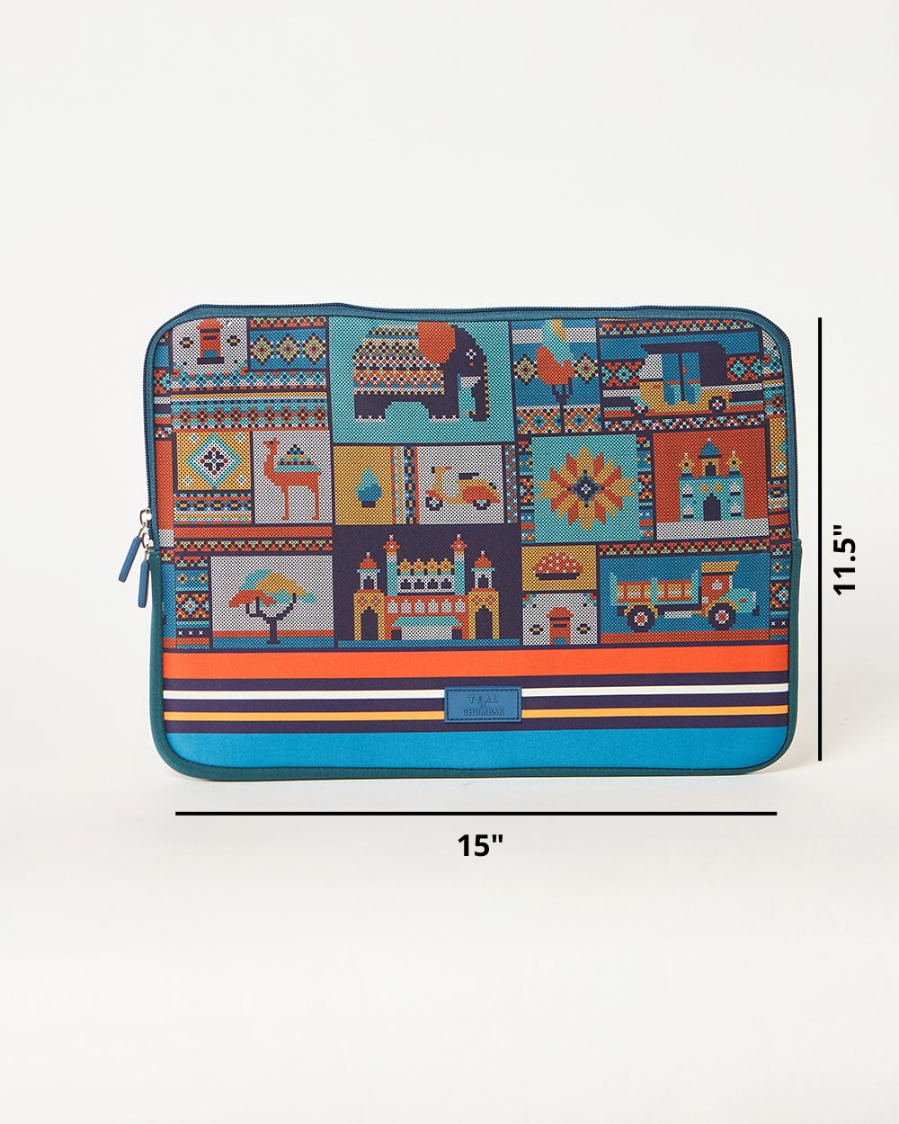 Teal by Chumbak Folk Tales Laptop Sleeve, 15"