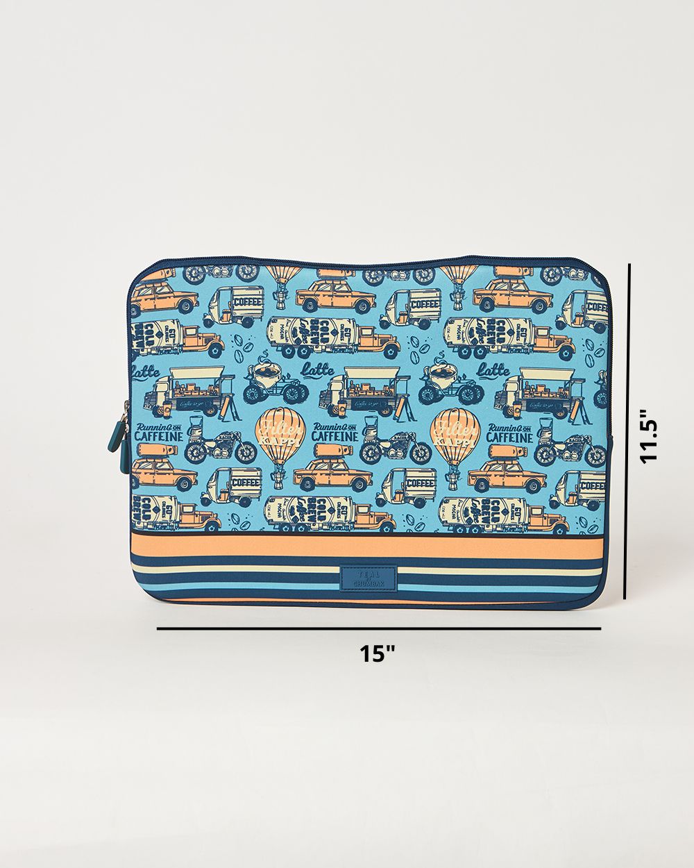 Teal by Chumbak Caffeine Hustle Laptop Sleeve, 15"