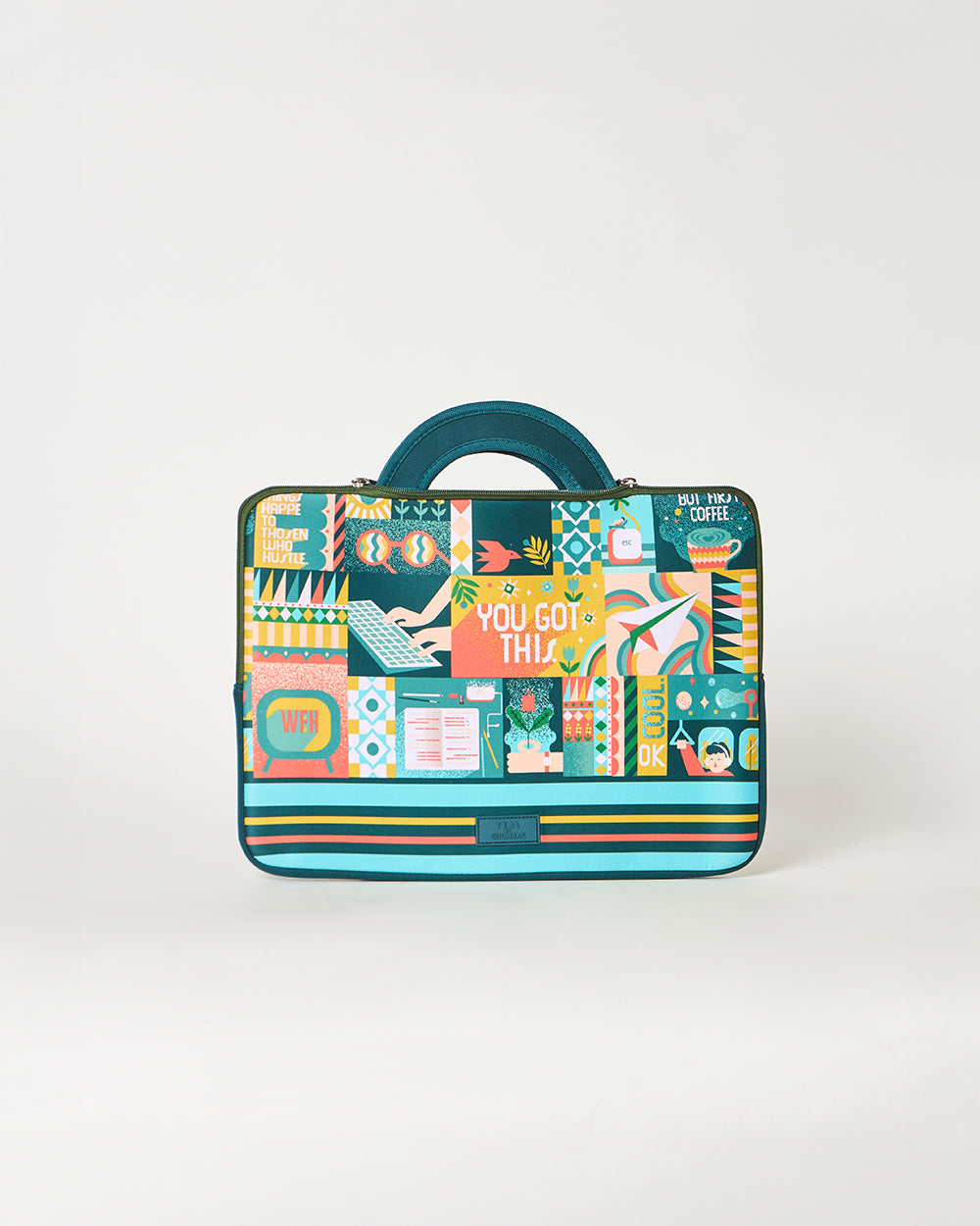 Teal by Chumbak You Got This Laptop Sleeve, 13"