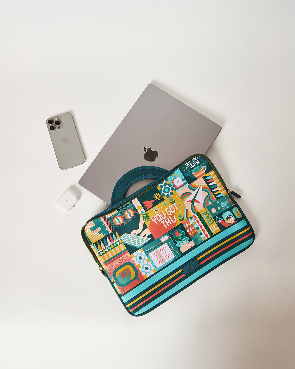 Teal by Chumbak You Got This Laptop Sleeve, 13"
