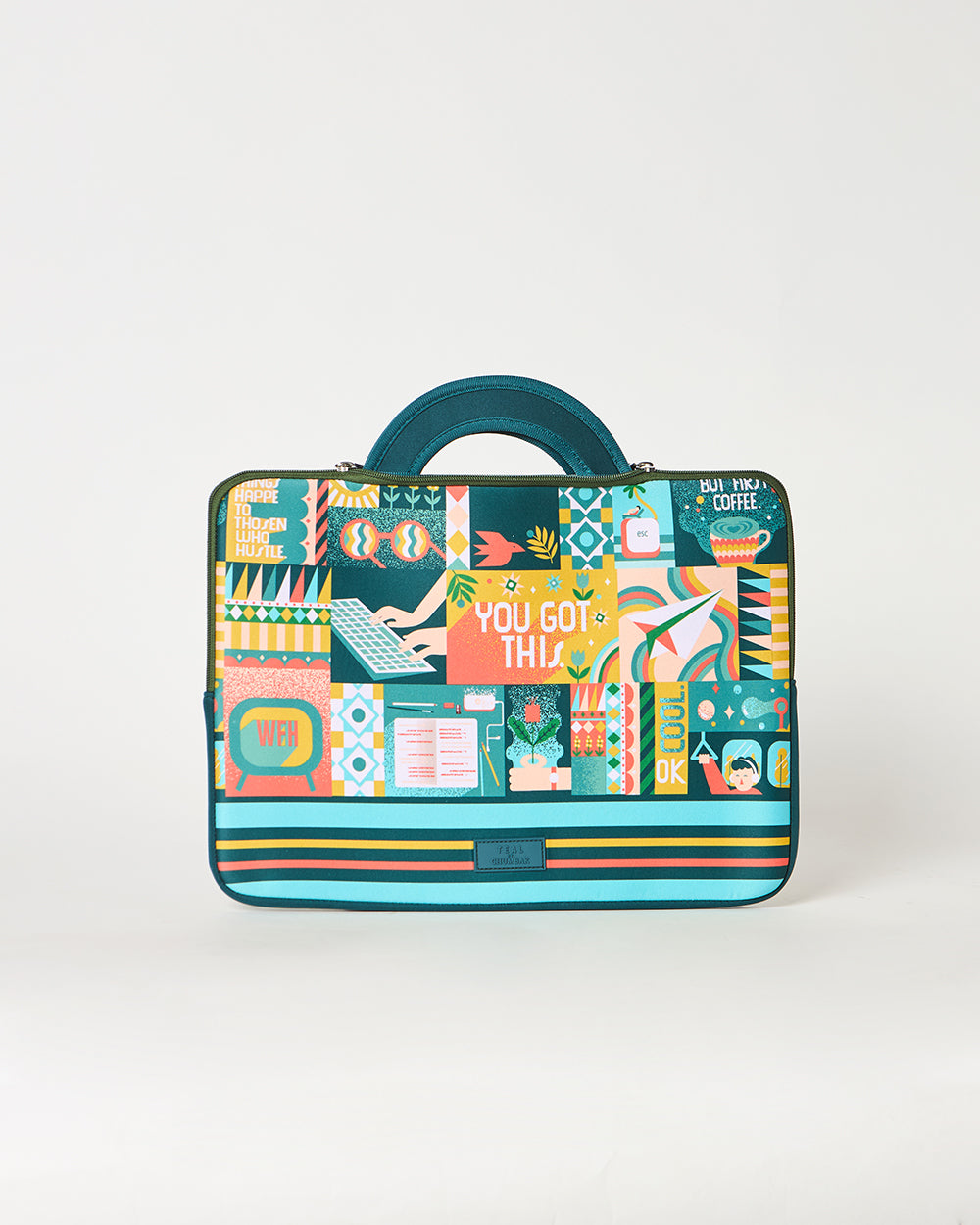 Teal by Chumbak You Got This Laptop Sleeve, 15"