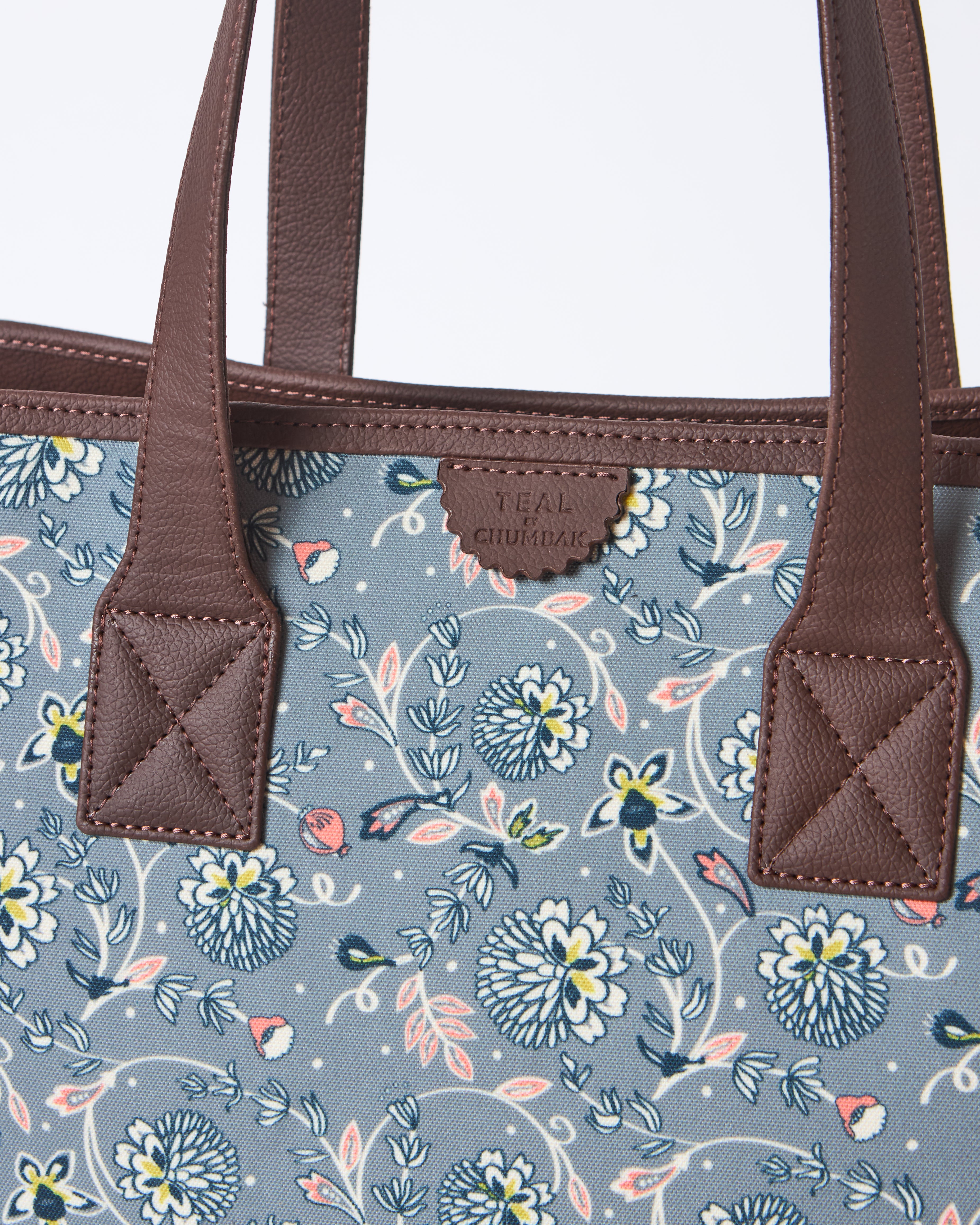 Teal by Chumbak Grey Bloom Everyday Tote