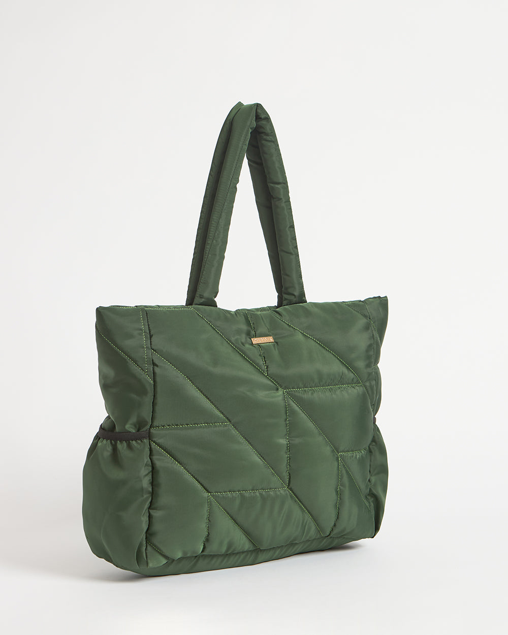 Quilted Puffer Tote - Olive