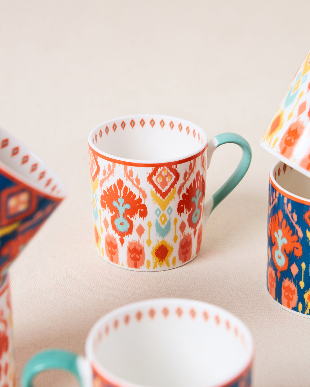Ikat Tea Mugs Gift Set of 6