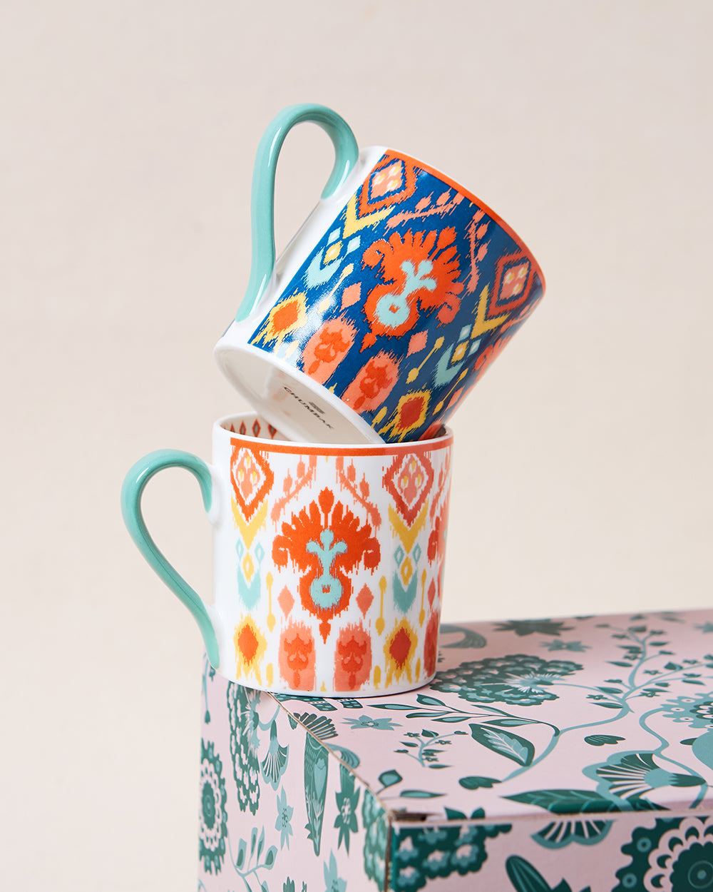 Ikat Tea Mugs Gift Set of 6