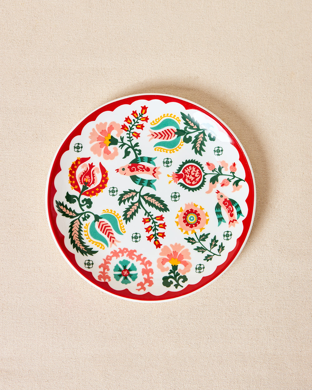 Suzani Blossom Snack Plates Gift Set of 4