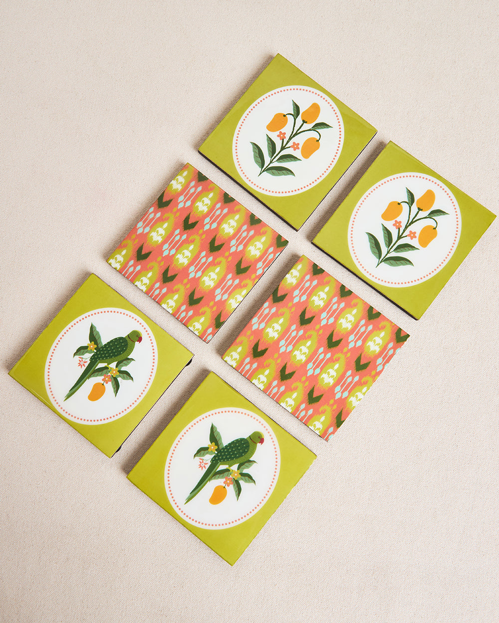 Serenade Wooden Coasters -  Set of 6| Summer Serenade
