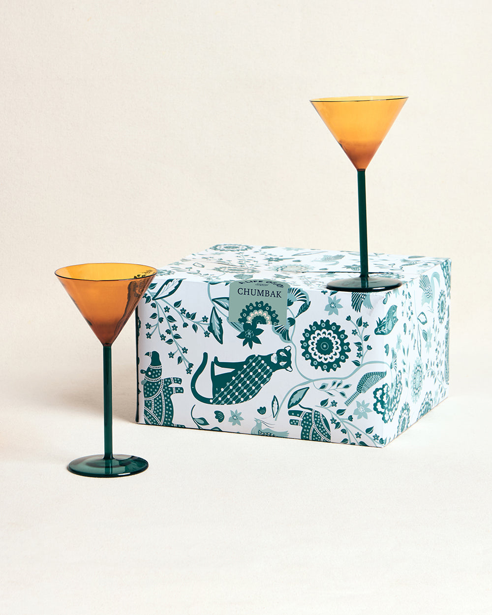 Cove Martini Glass Gift Set - Set of 2 | 160 ml| Summer Serenade