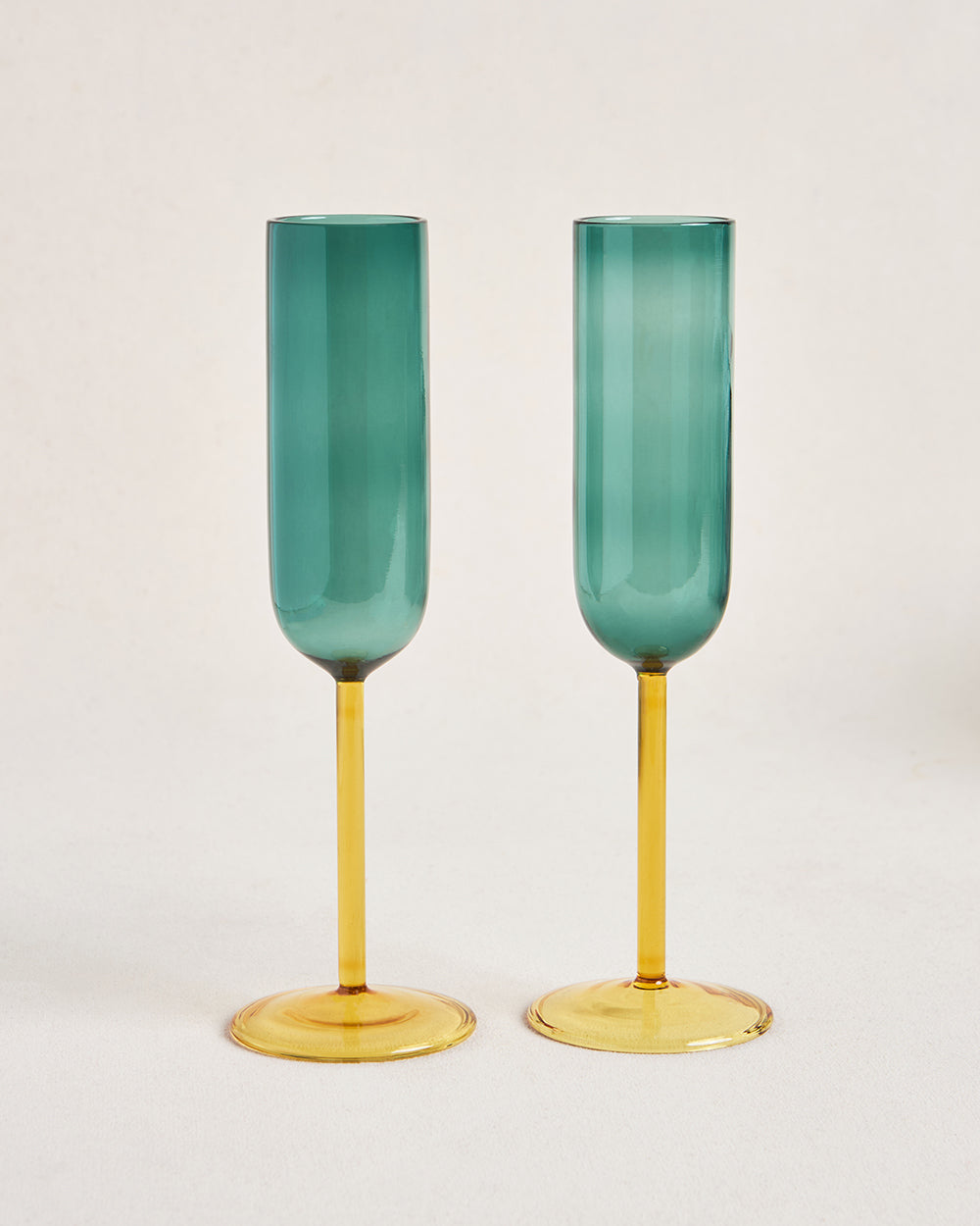 Cove Flute Glass Gift Set - Set of 2 | 270 ml | Summer Serenade