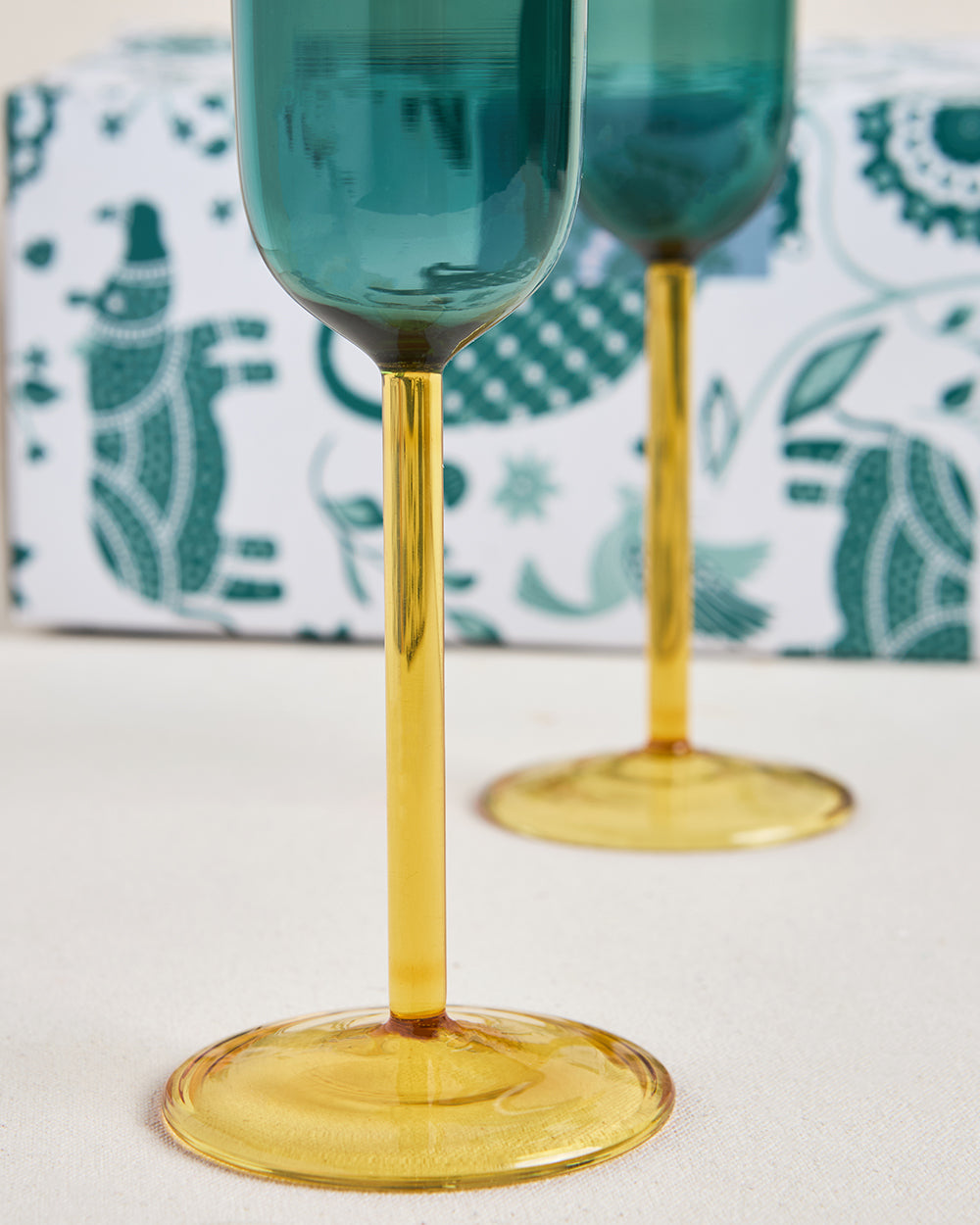 Cove Flute Glass Gift Set - Set of 2 | 270 ml | Summer Serenade