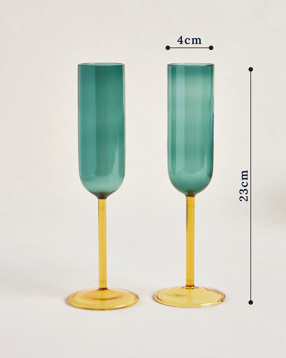 Cove Flute Glass Gift Set - Set of 2 | 270 ml | Summer Serenade