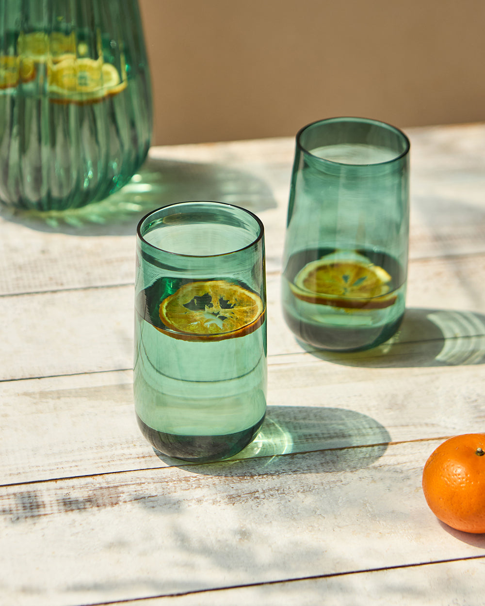 Cove Glass Tumblers Gift Set - Set of 2 | 580 ml | Summer Serenade