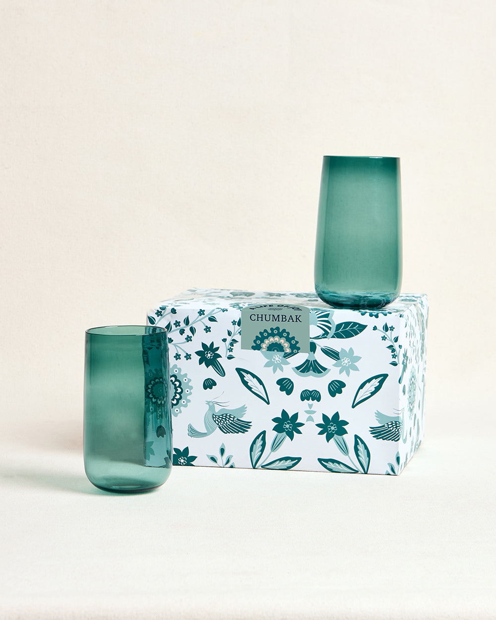 Cove Glass Tumblers Gift Set - Set of 2 | 580 ml | Summer Serenade