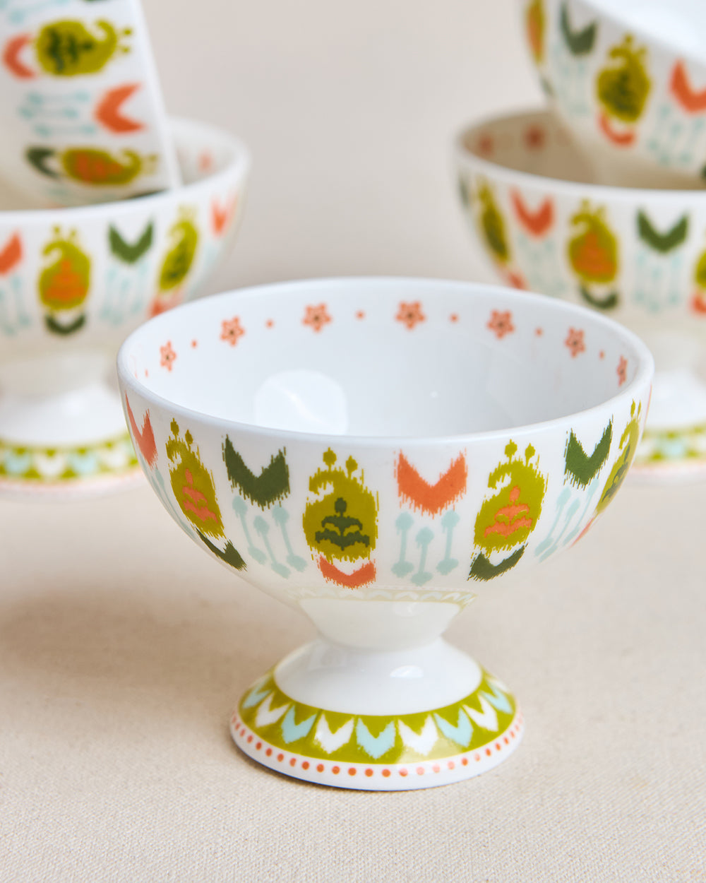 Ikat Paisley Dessert Bowls Gift Set - Set of 6, 160 ml