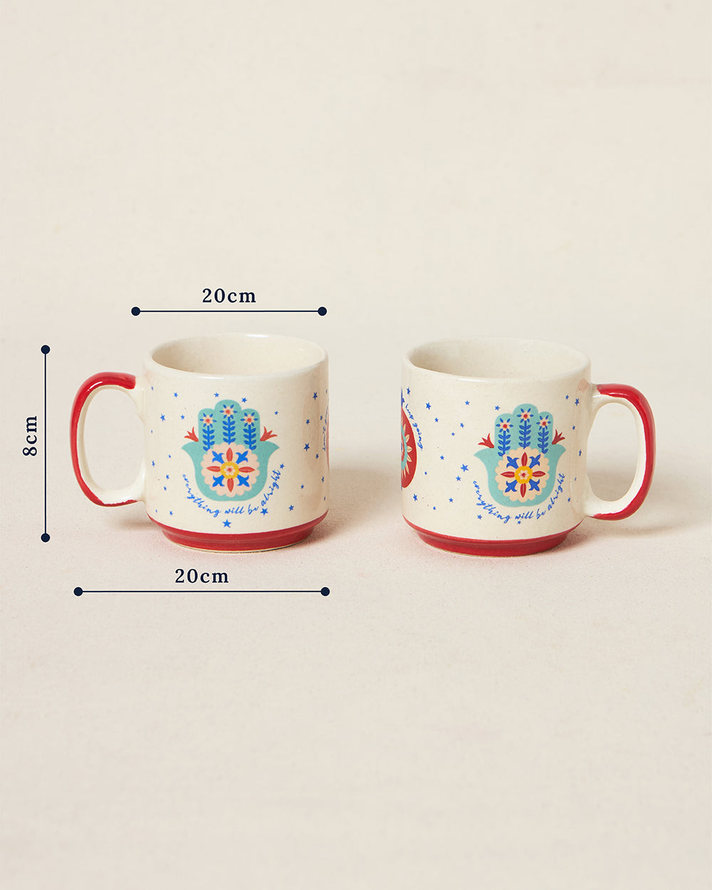 Hamsa Mugs Duo , Gift Set of 2 | Comes in a Gift Box