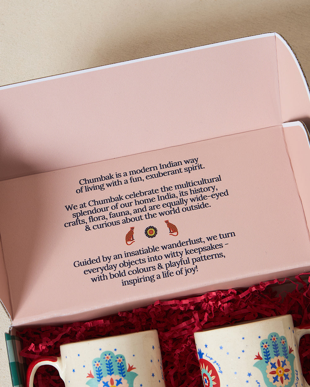 Hamsa Mugs Duo , Gift Set of 2 | Comes in a Gift Box