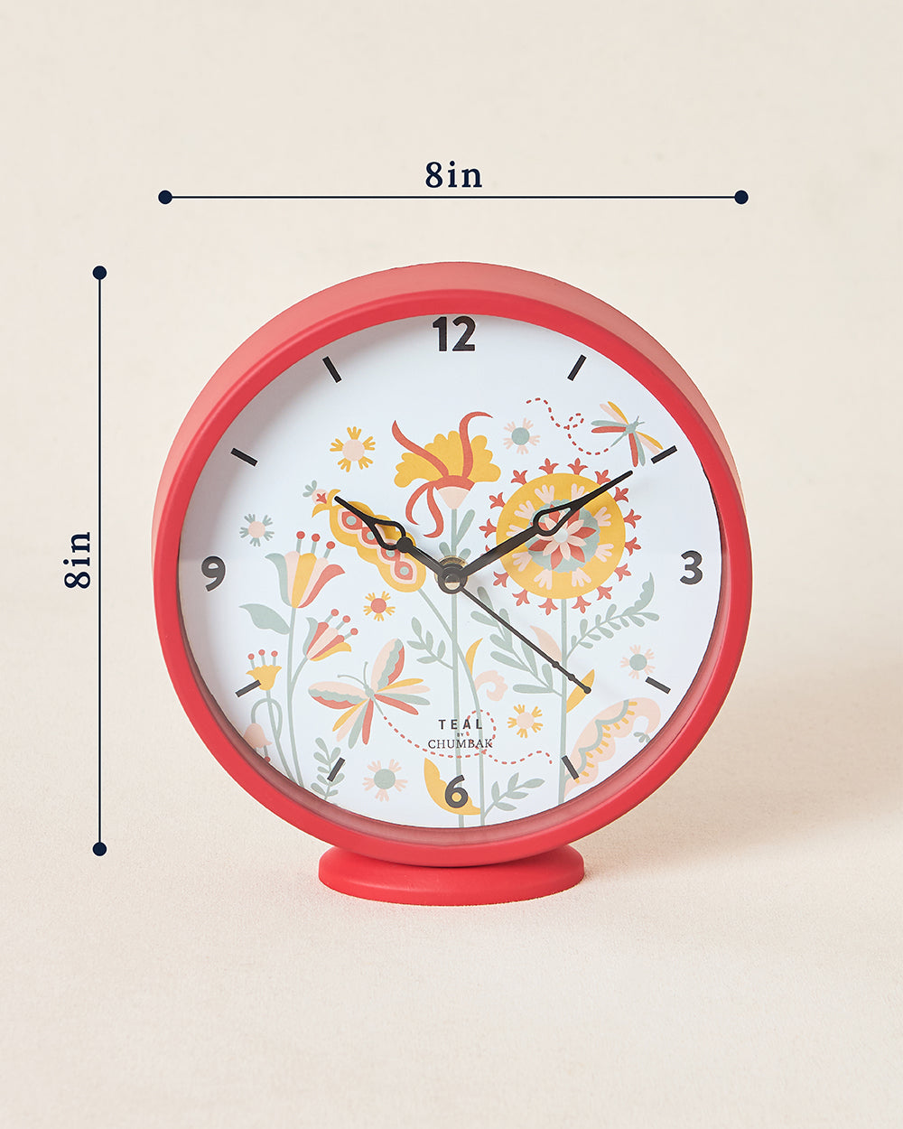 Teal by Chumbak | Sunshine Garden Table and Wall Clock, 8' dia