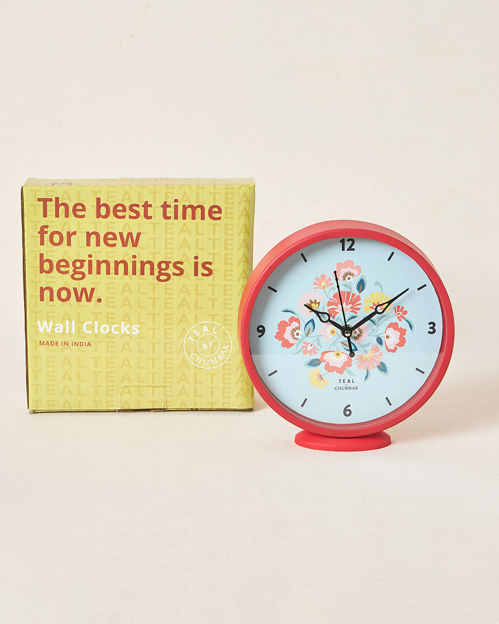 Teal by Chumbak | Bloom Garden Table and Wall Clock, 8' dia