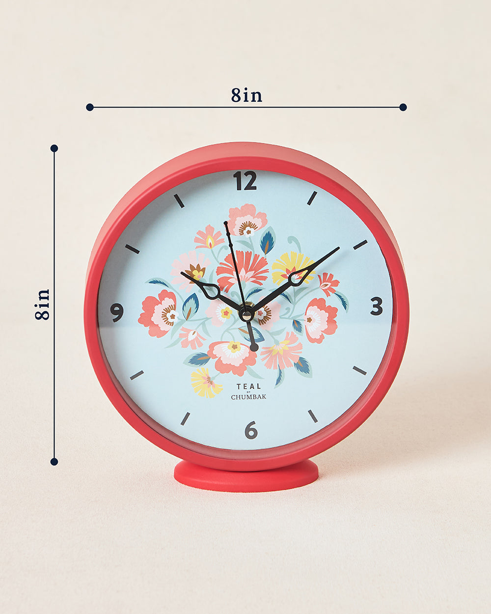Teal by Chumbak | Bloom Garden Table and Wall Clock, 8' dia