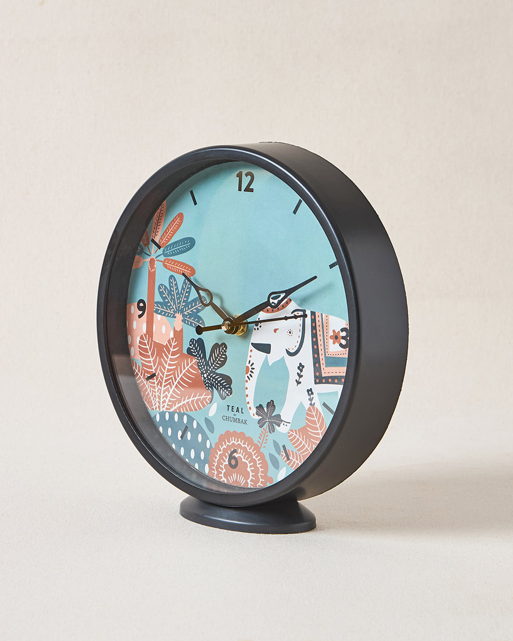 Teal by Chumbak Ele Garden Table and Wall Clock, 8' dia
