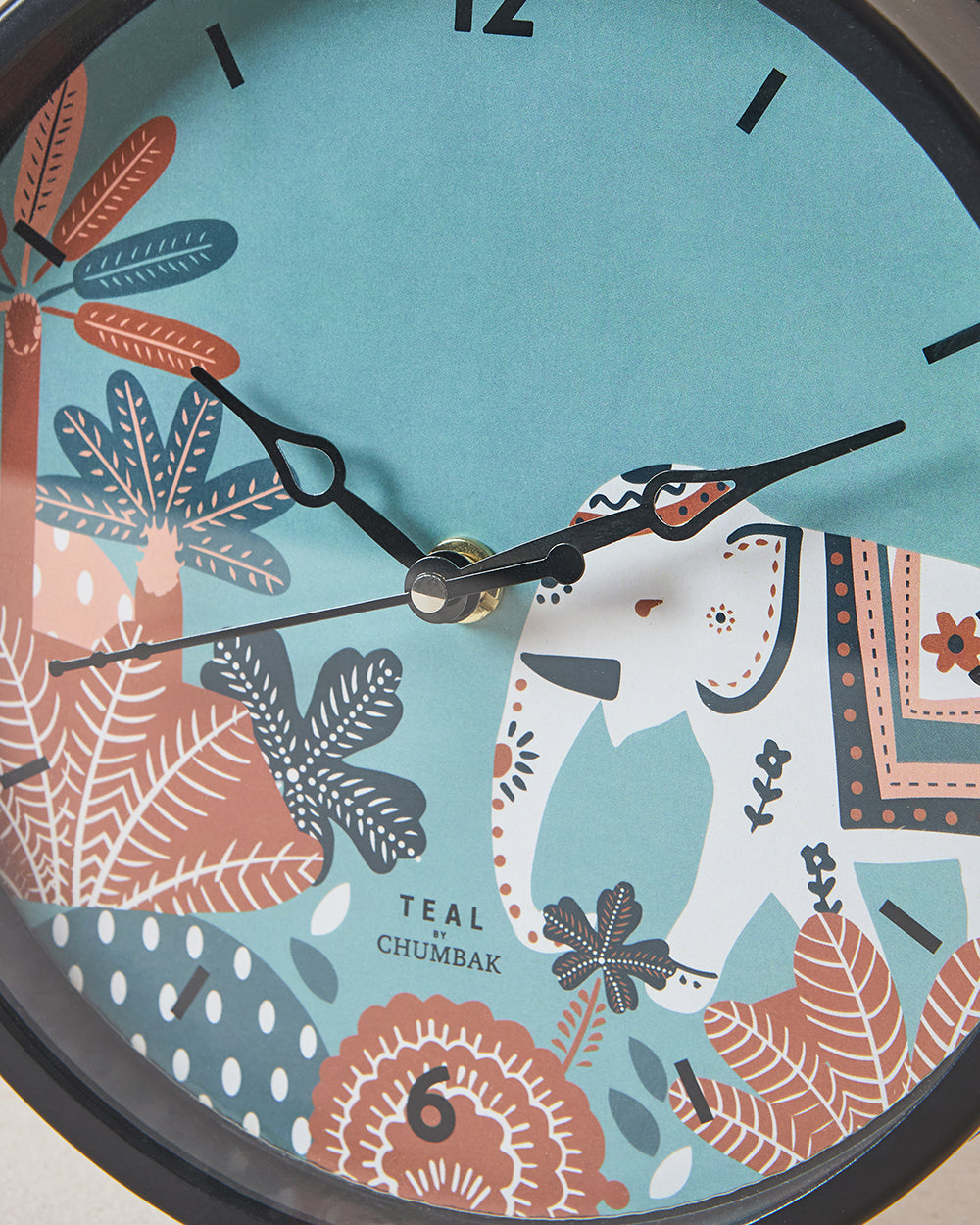 Teal by Chumbak Ele Garden Table and Wall Clock, 8' dia