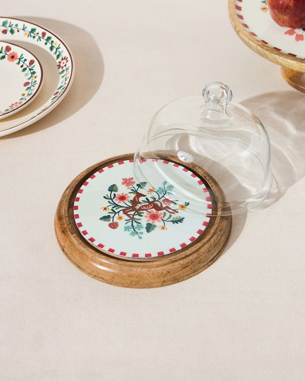 Hangul Wooden Cake Cloche, 8" dia | Kashmir Trails