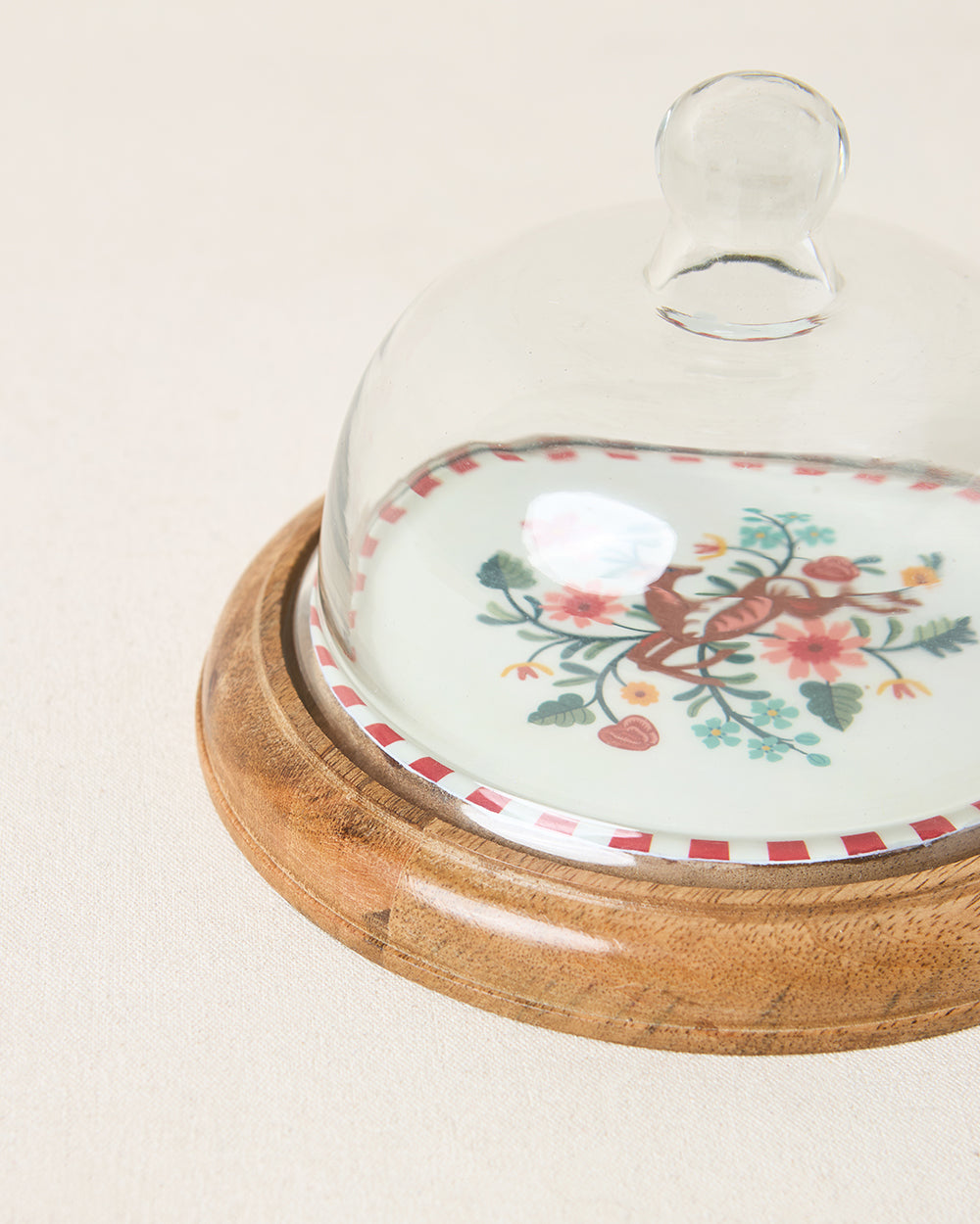 Hangul Wooden Cake Cloche, 8" dia | Kashmir Trails