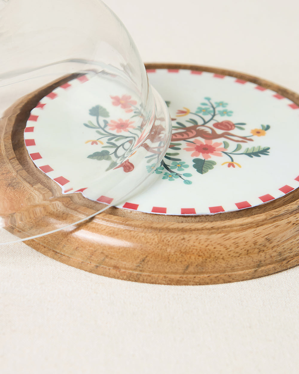 Hangul Wooden Cake Cloche, 8" dia | Kashmir Trails