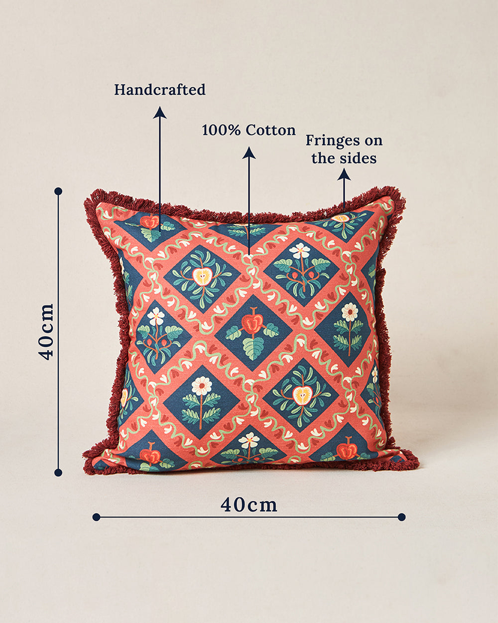 Jaali Cushion Cover, 16" | Kashmir Trails