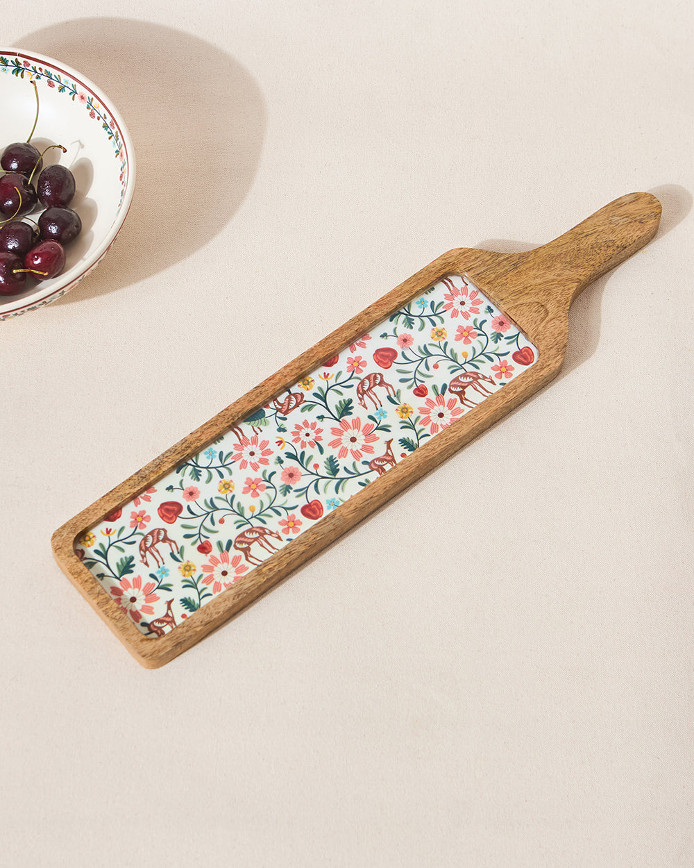 Hangul Wooden Snack Platter, 17"x4" | Kashmir Trails