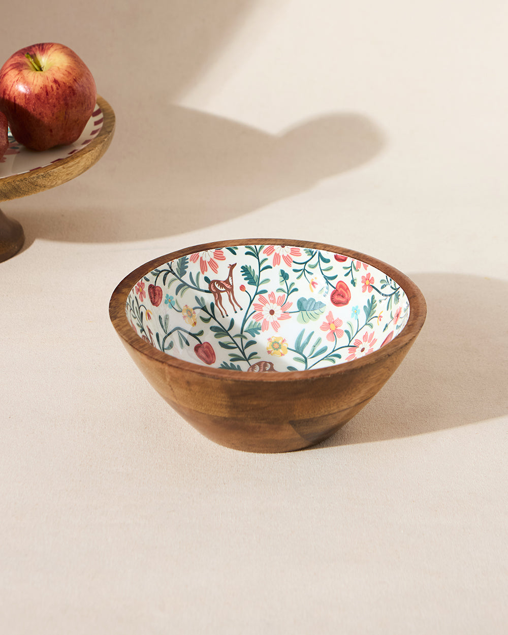 Apple Orchards Wooden Bowl,8"dia | Kashmir Trails