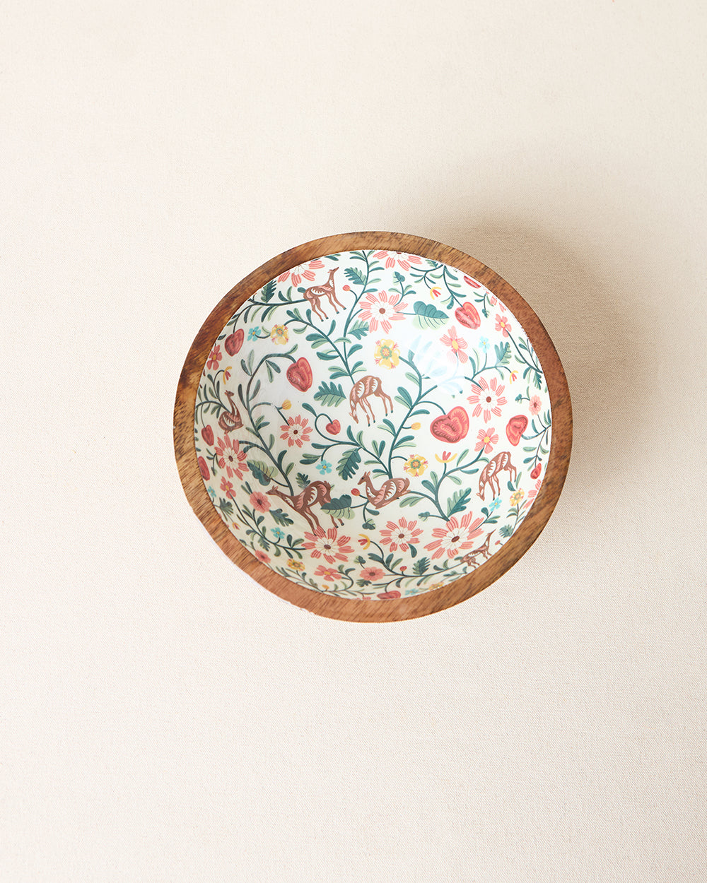 Apple Orchards Wooden Bowl,8"dia | Kashmir Trails
