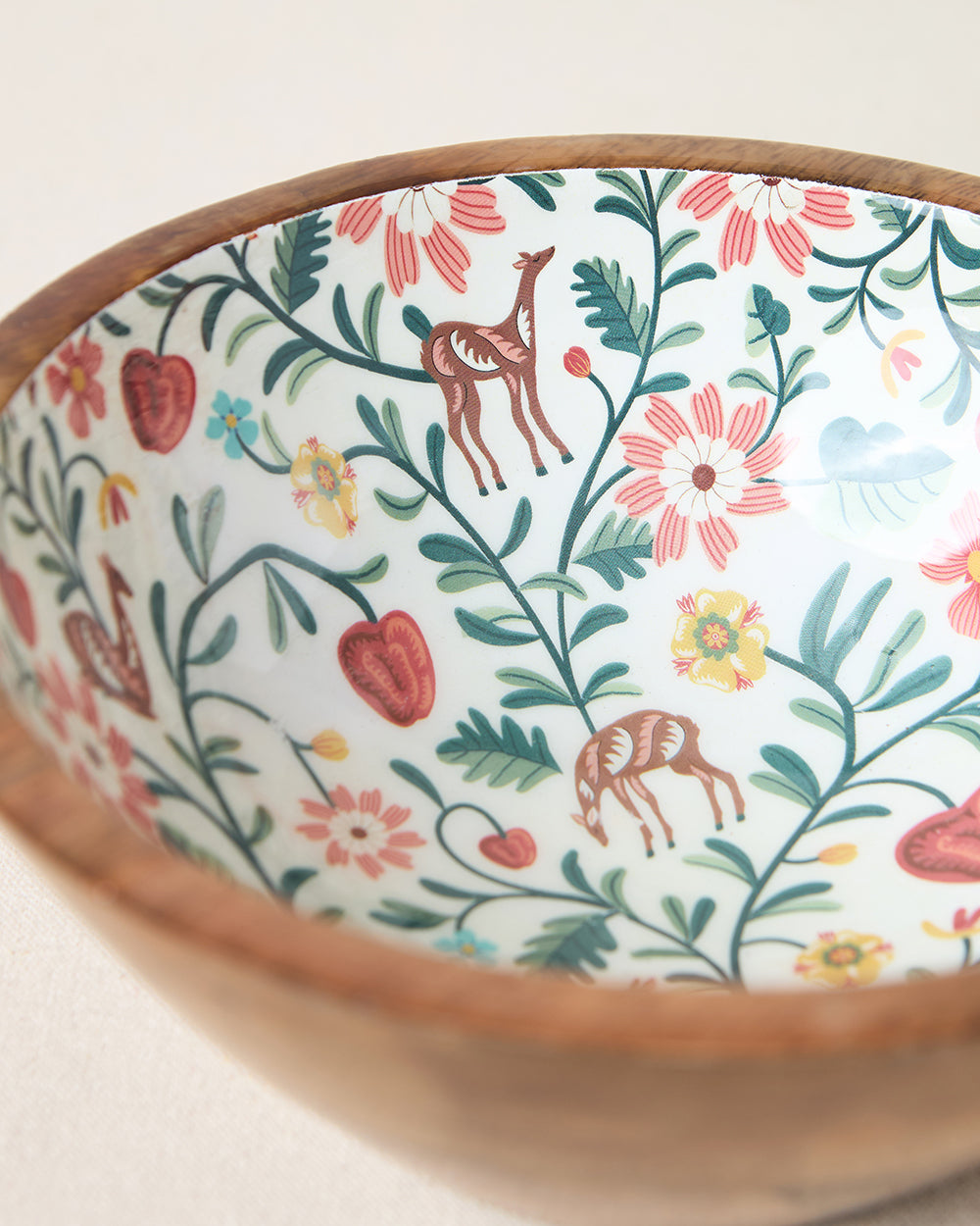 Apple Orchards Wooden Bowl,8"dia | Kashmir Trails