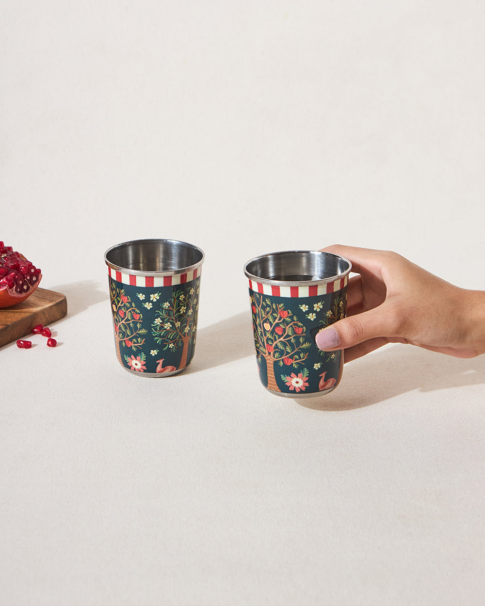 Chinar Steel Tumblers - Set of 2, 220 ml | Kashmir Trails