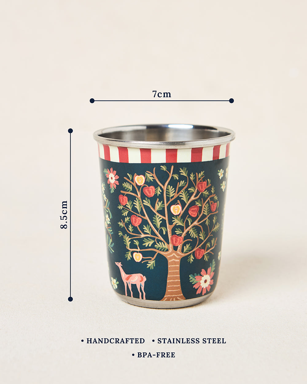 Chinar Steel Tumblers - Set of 2, 220 ml | Kashmir Trails