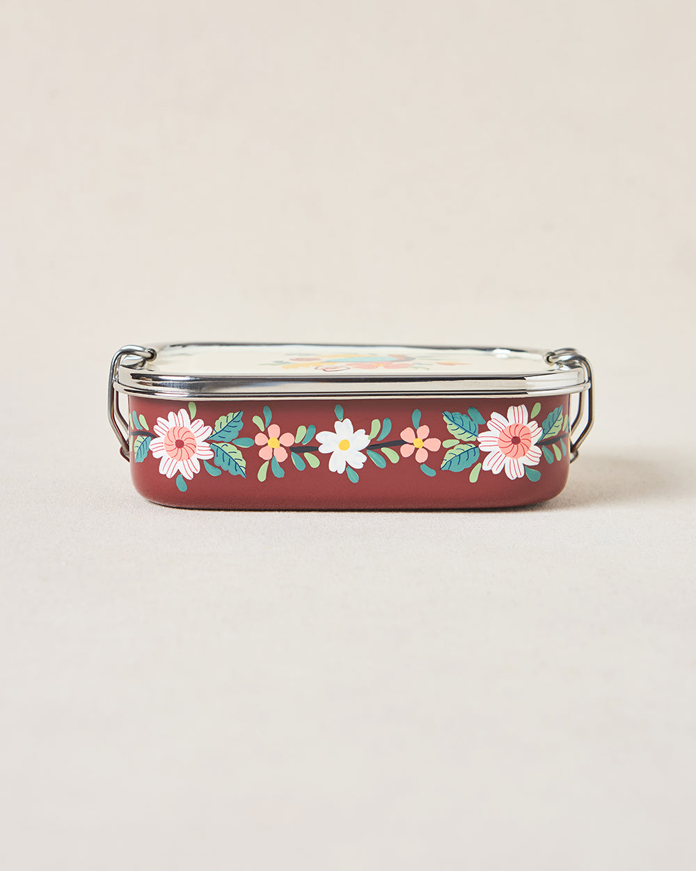 Monal Hand-painted Rectangular Tiffin, 650ml | Kashmir Trails