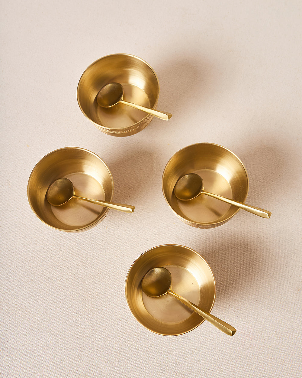 Rani Bagh Brass Dessert Bowl Gift Set - Set of 4, 180ml | Palace Memoirs