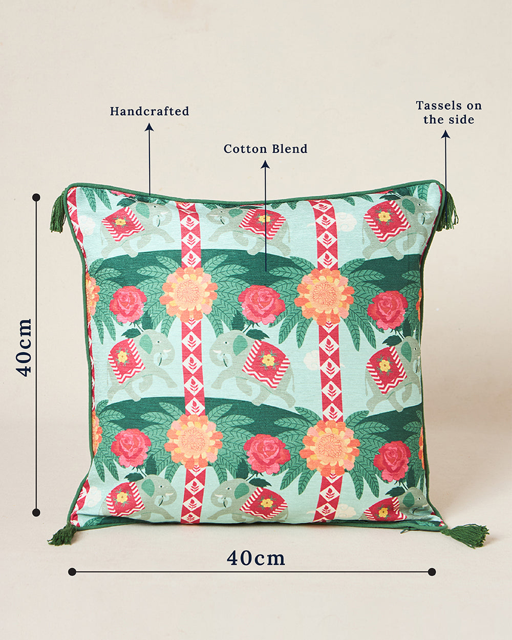 Rani Bagh Cushion Cover, 20" | Palace Memoirs