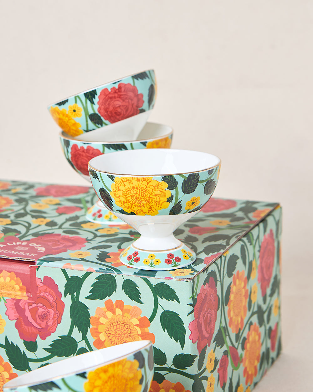 Rani Bagh Dessert Bowls Gift Set - Set of 6, 160 ml | Palace Memoirs