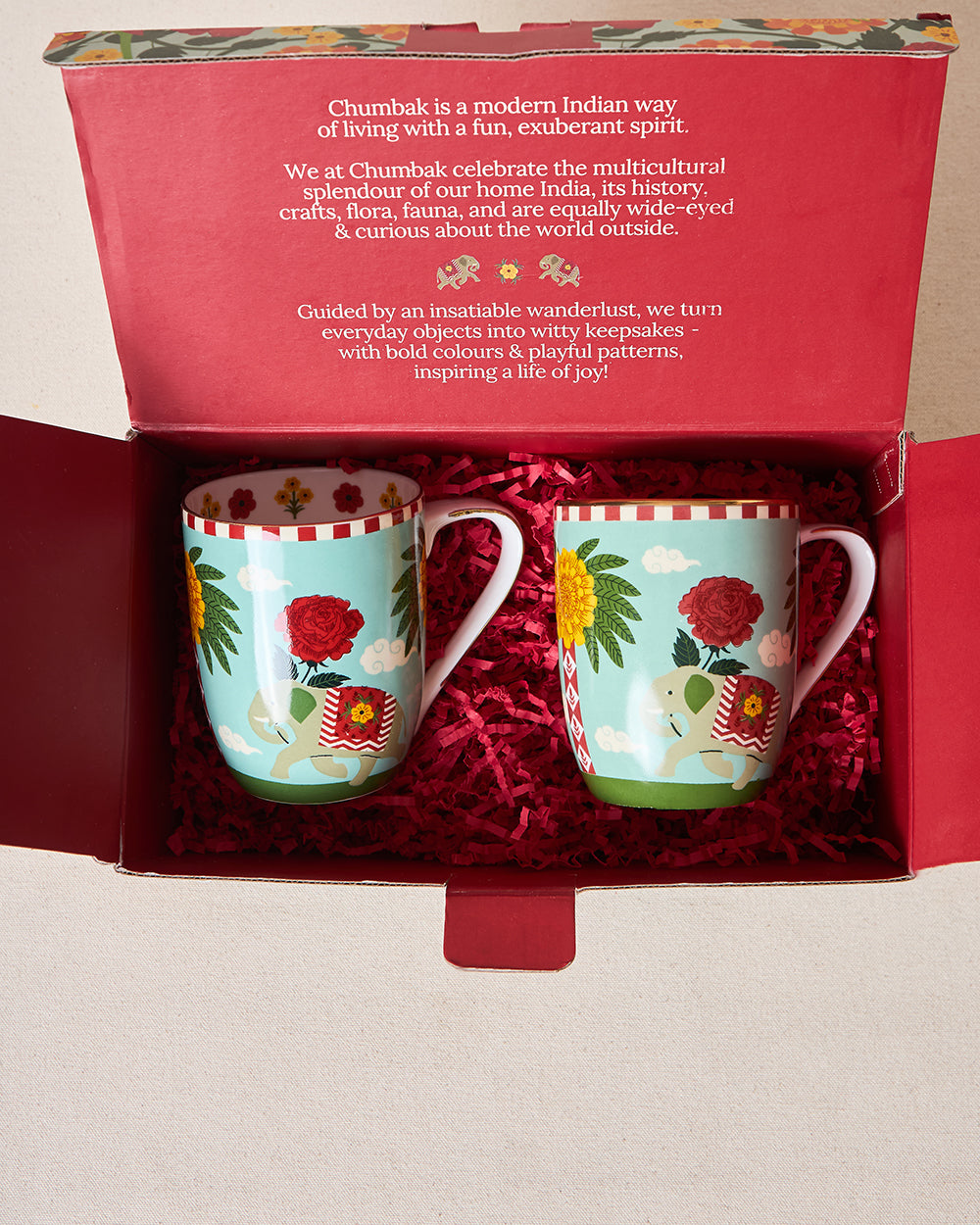 Royal Tusker Mugs Gift Set - Set of 2, 330 ml | Palace Memoirs