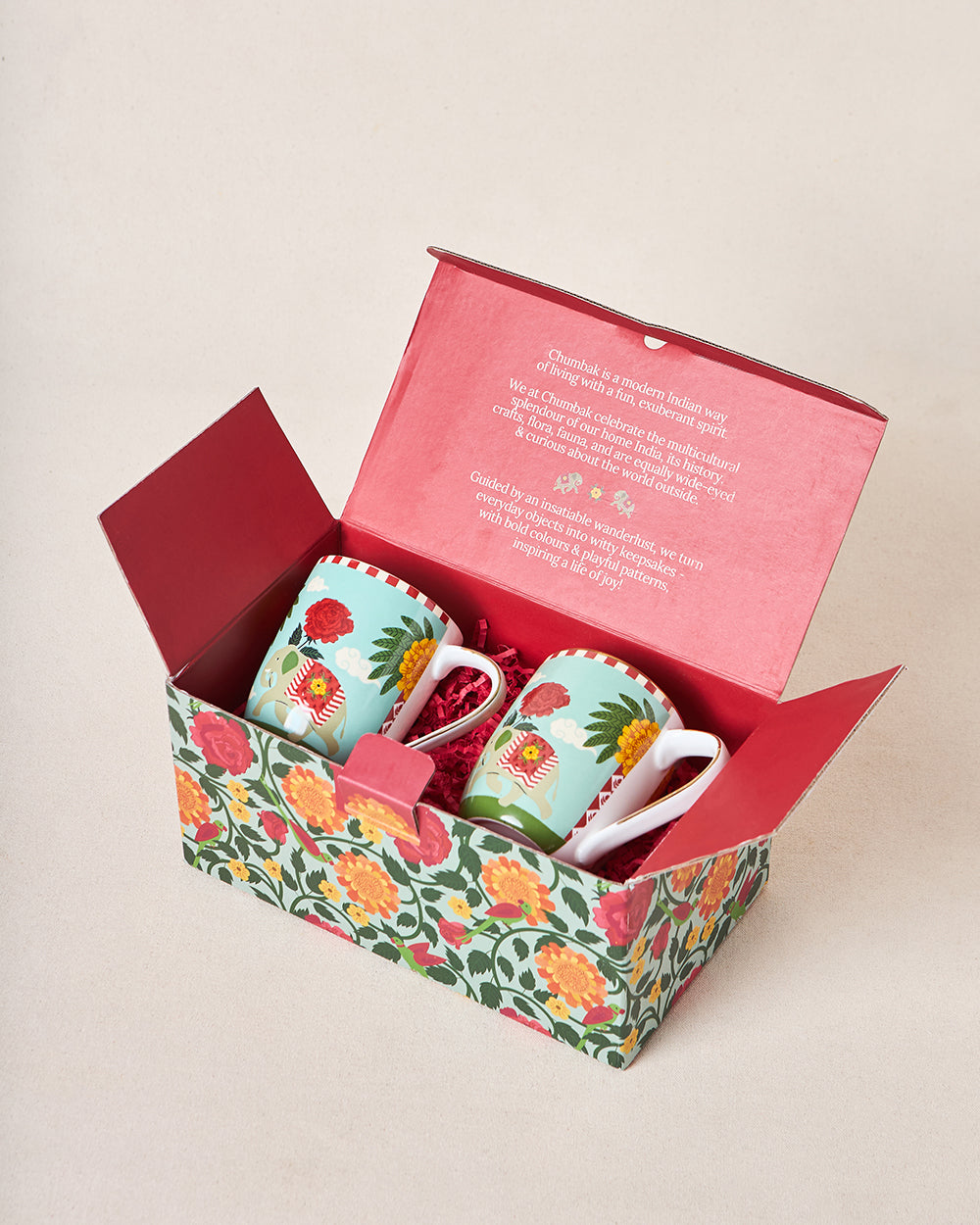 Royal Tusker Mugs Gift Set - Set of 2, 330 ml | Palace Memoirs