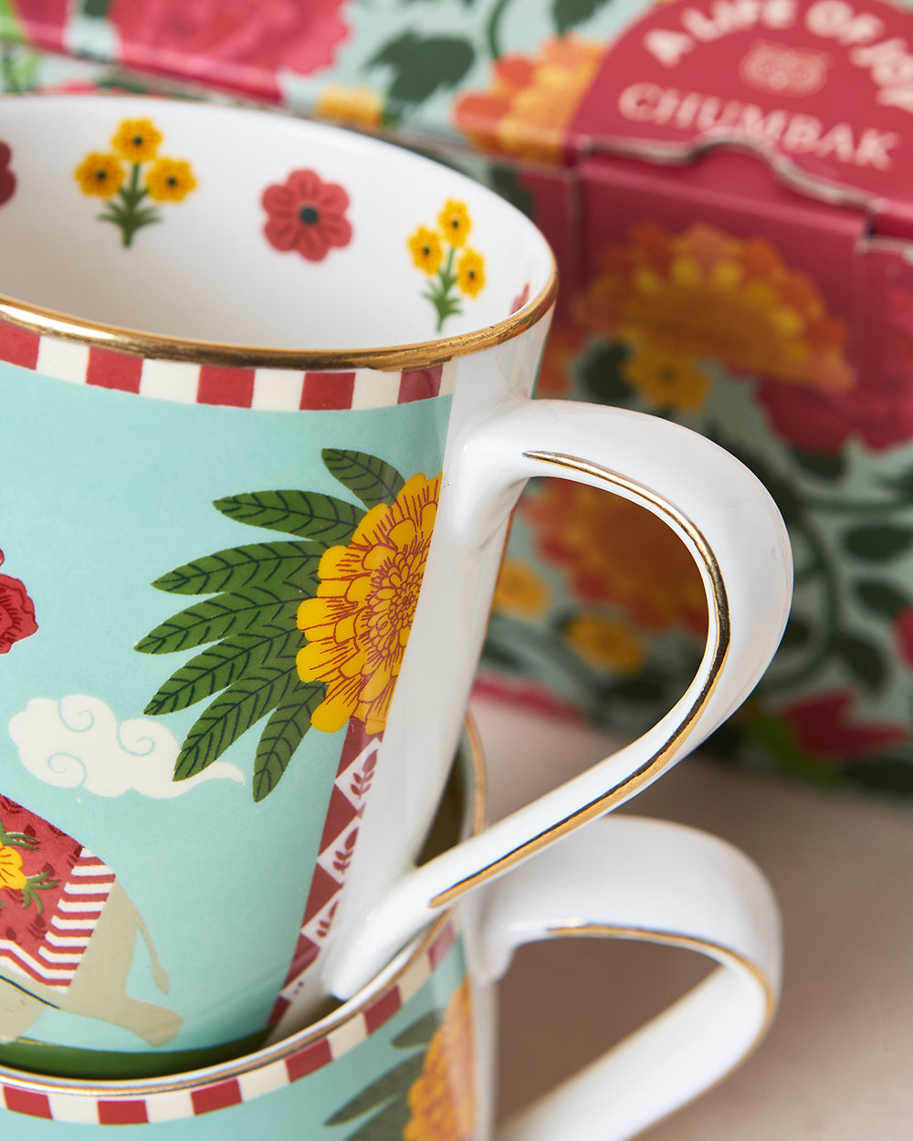 Royal Tusker Mugs Gift Set - Set of 2, 330 ml | Palace Memoirs