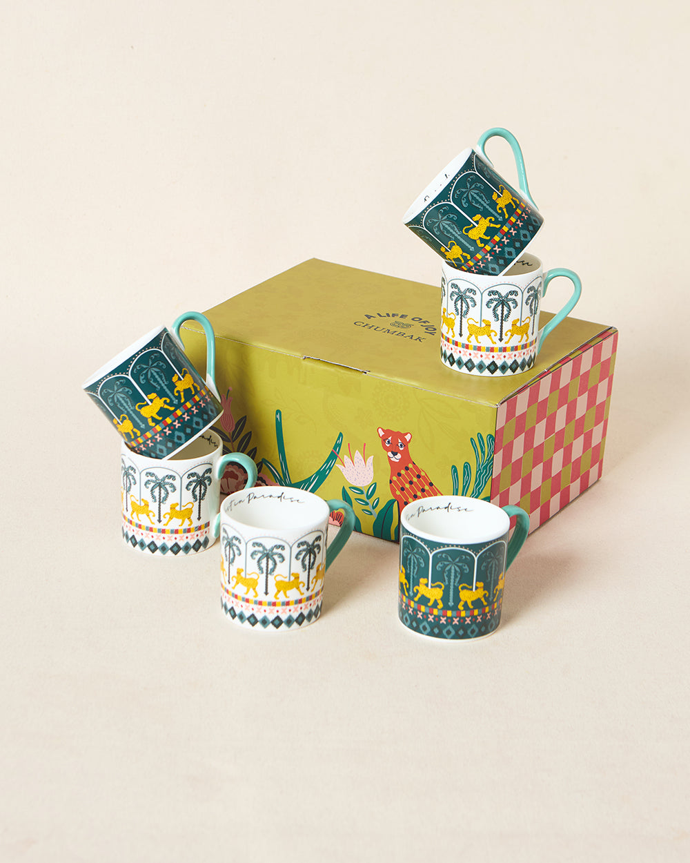 Jungle Soirée Mugs Gift Set of 6 | Lost in Paradise