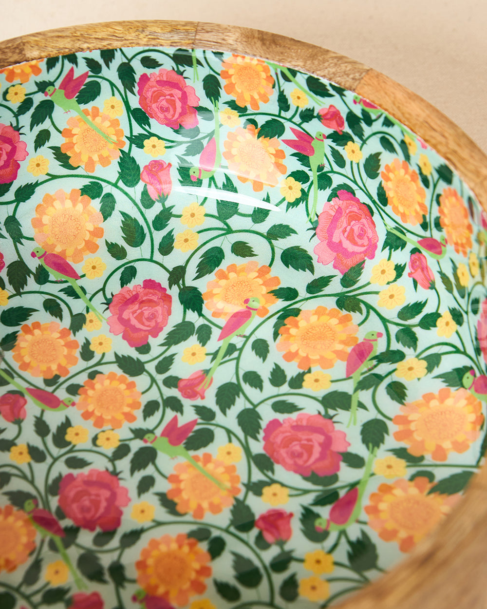 Rani Bagh Wooden Salad Bowl, 10"dia | Palace Memoirs