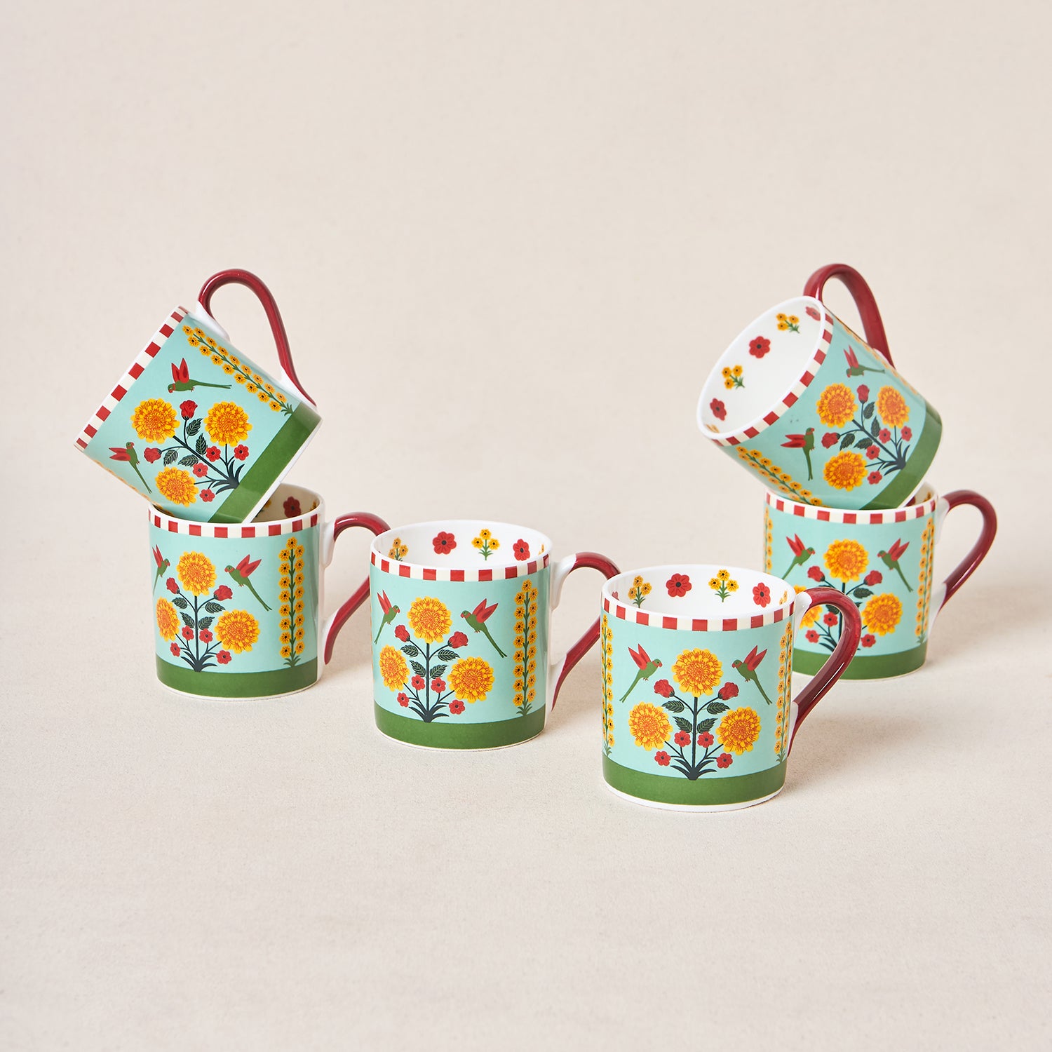 Rani Bagh Mugs Gift Set - Set of 6, 220 ml | Palace Memoirs