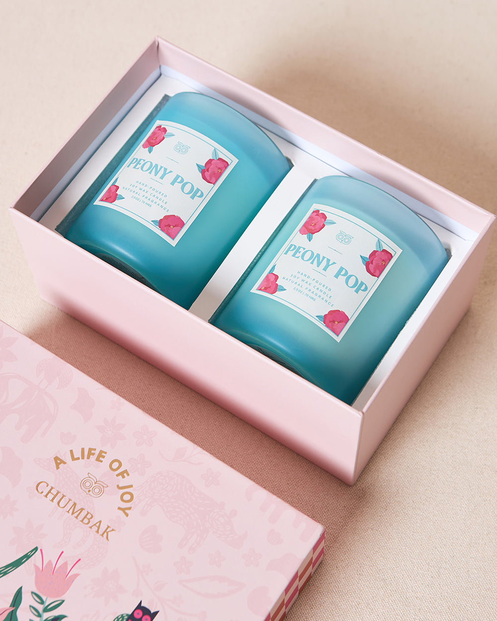 Peony Pop Candles Gift Set of 2 | Palace Memoirs