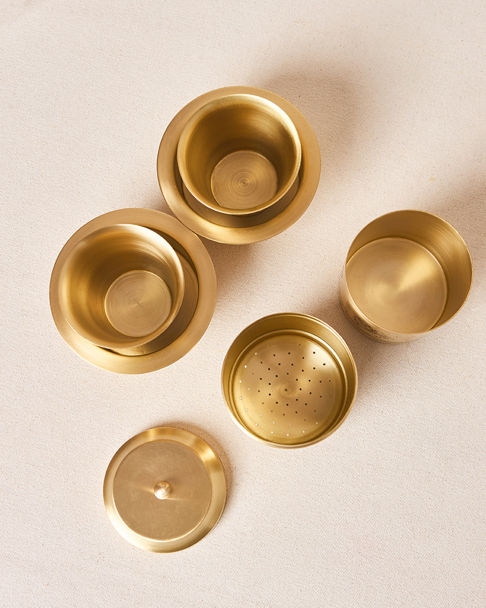 Royal Tusker Brass Filter Coffee Gift Set - Set of 3 | Palace Memoirs